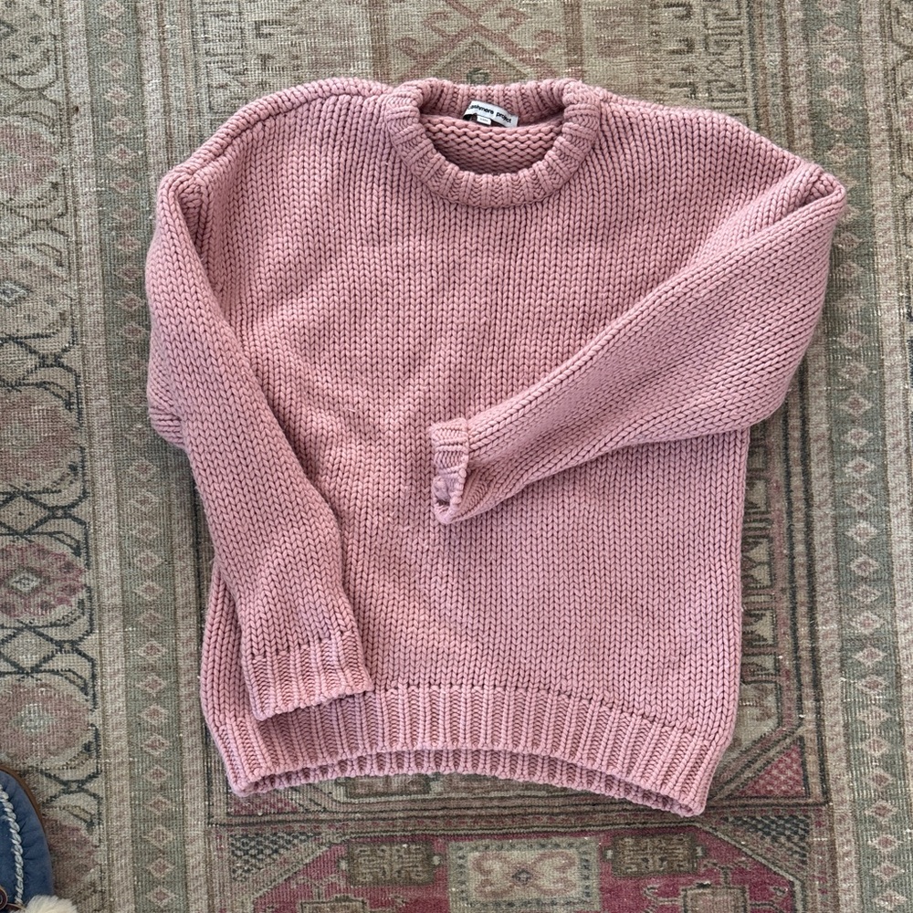 Pink Knit Wool-Cashmere Blend Sweater
